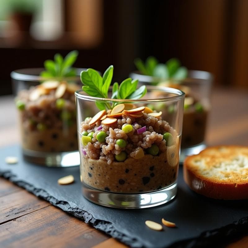 Tartar de Champiñones Portobello con Vinagreta de Trufa: Entrante Vegano y Elegante