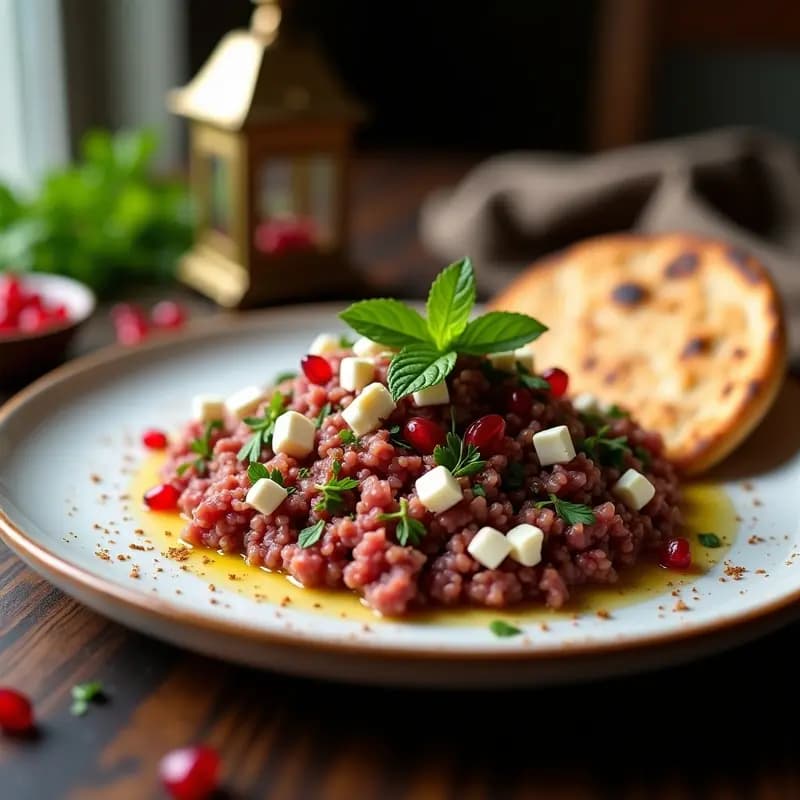 Tartar de Cordero con Zaatar y Queso Feta: Receta Árabe Gourmet en 15 Minutos