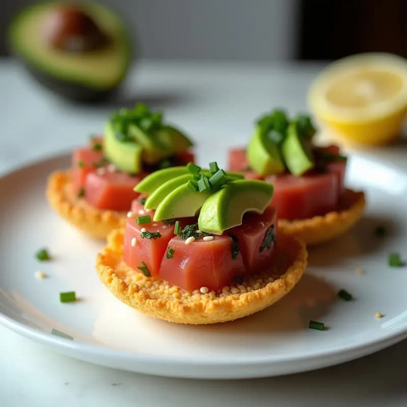 Tartar de Atún y Aguacate en Airfryer: Receta Gourmet en 12 Minutos con Textura Crujiente