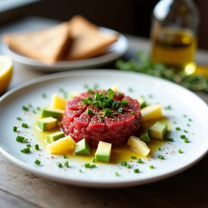 Tartar de Atún Rojo con Zaatar y Limón: Receta Gourmet Express con Toque Libanés
