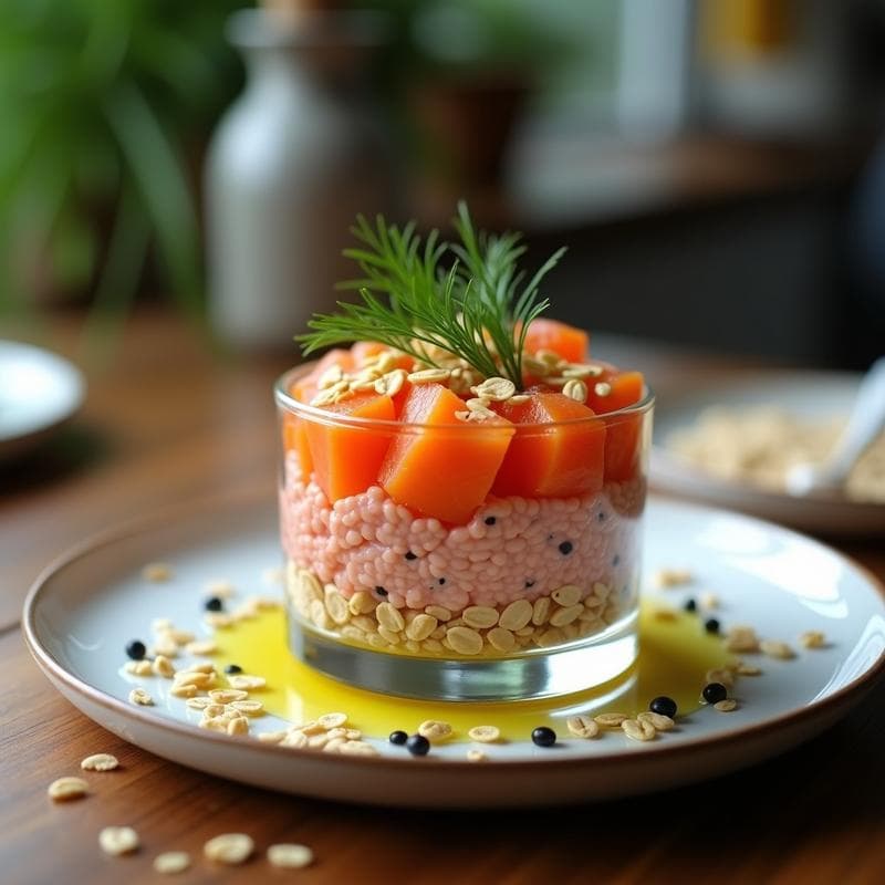 Tartar de Salmón Ahumado con Avena: Receta Rápida, Alta en Proteína y Sin Gluten
