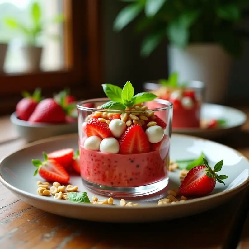 Tartar de Fresas y Queso de Búfala con Vinagreta de Albahaca: Aperitivo Italiano Keto