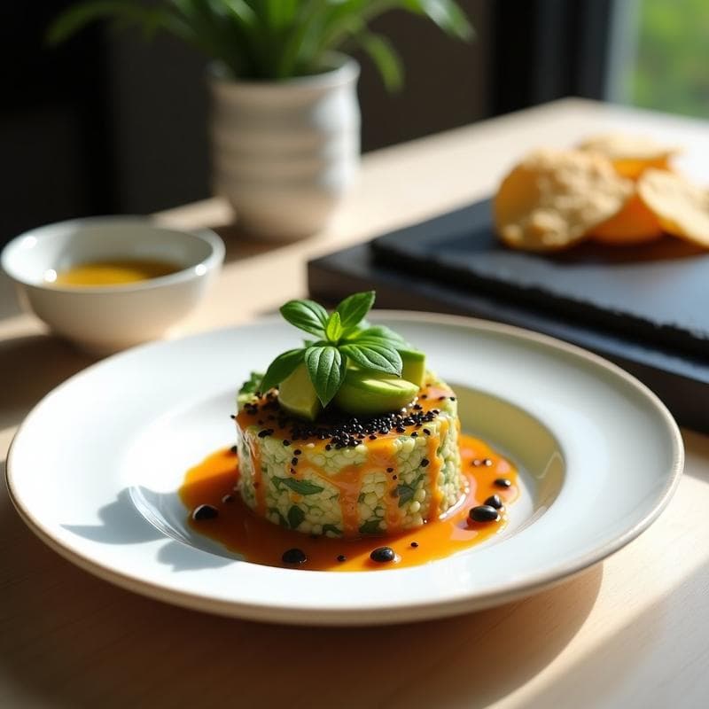 Tartar de Jackfruit Ahumado con Vinagreta de Miso: Receta Vegana Gourmet en 15 Minutos