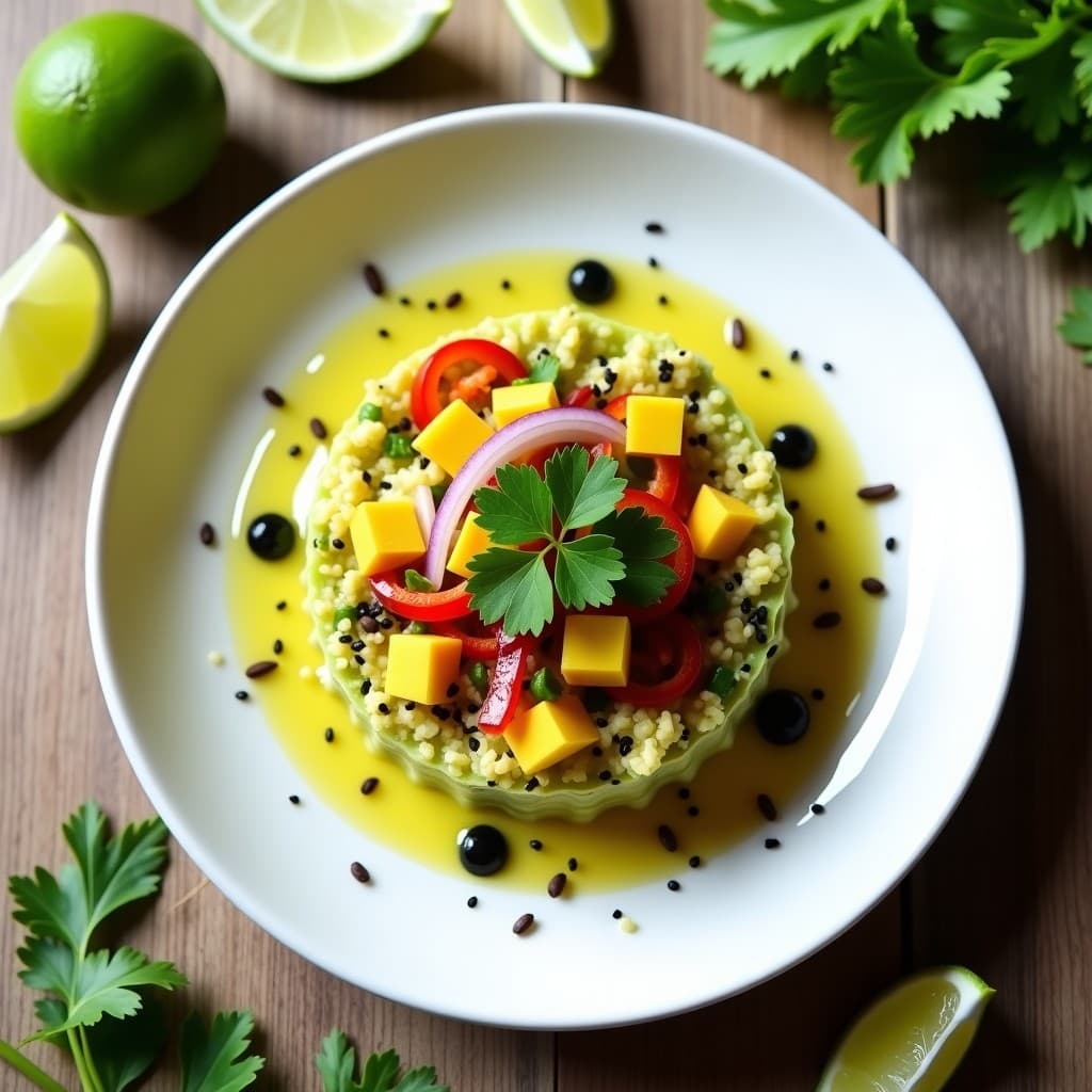 Tartar de Jackfruit y Mango con Salsa de Lima: Entrante Vegano y Tropical en 15 Minutos