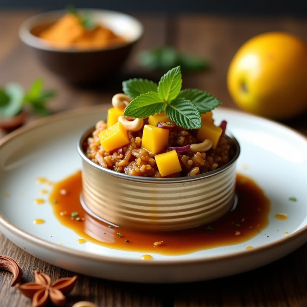 Tartares de Jackfruit y Mango con Salsa de Tamarindo: Receta Vegana Fusion con Toque Indio