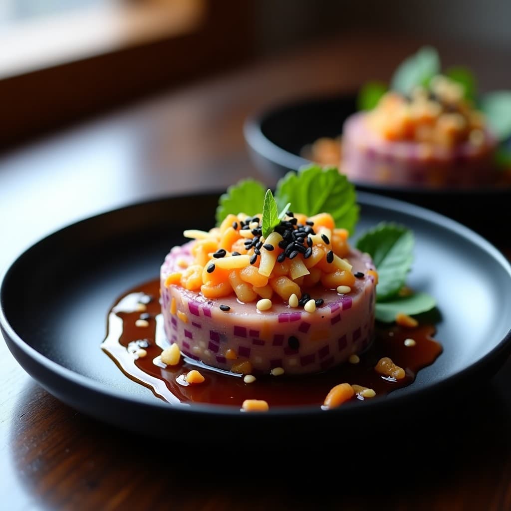 Tartar de Jackfruit con Salsa Teriyaki y Semillas de Sésamo: Entrante Vegano Alto en Fibra