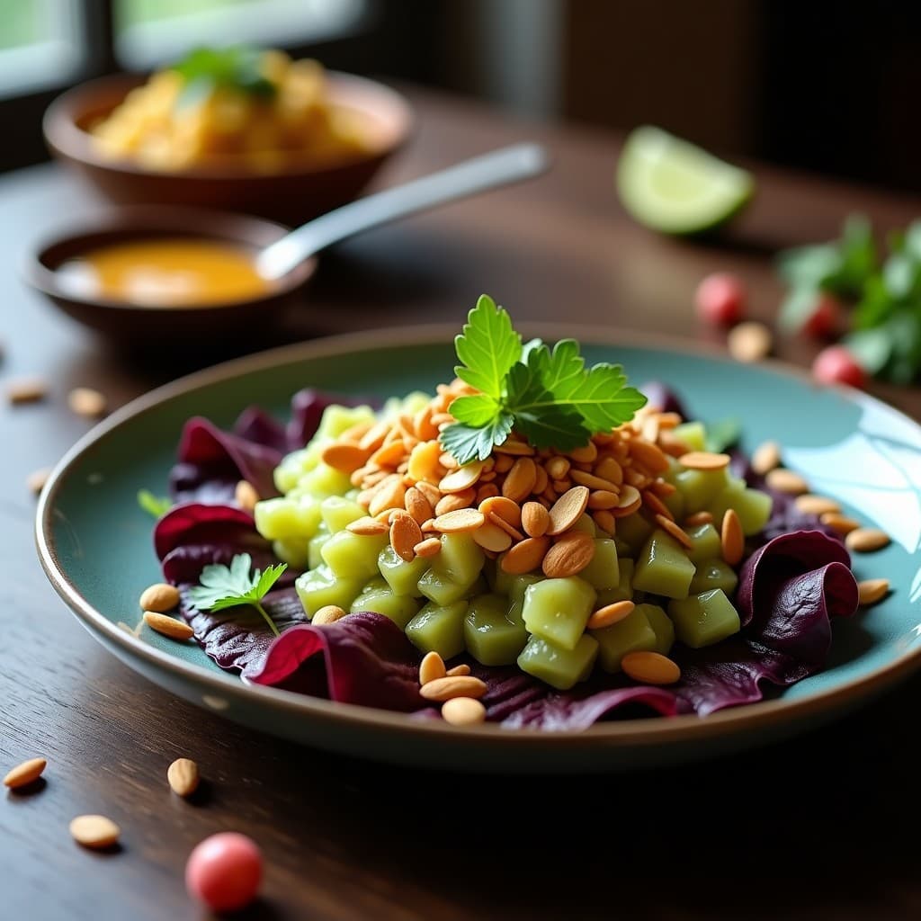 Tartar de Jackfruit con Vincagreta de Tamarindo: Receta Vegana Alta en Proteína y Sin Gluten
