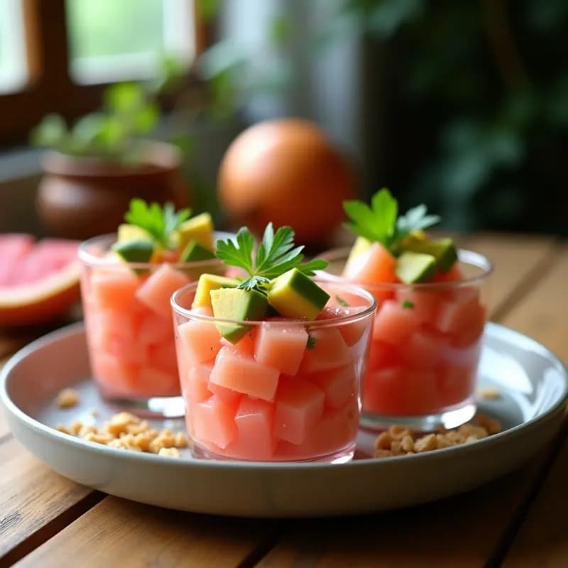 Tartar de Jicama y Pomelo Rosa con Vinagreta de Miel de Agave: Aperitivo Mexicano Crudivegano
