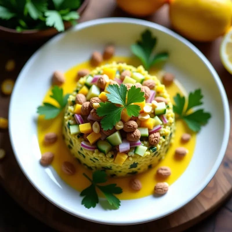 Tartar de Mango y Pepino con Vinagreta de Limón y Cúrcuma: Receta India Crudivegana