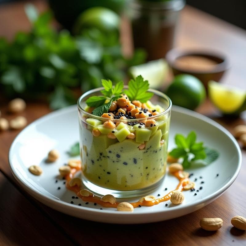 Tartar de Papaya Verde y Cacahuete: Receta Exótica Sin Gluten y Alta en Proteína