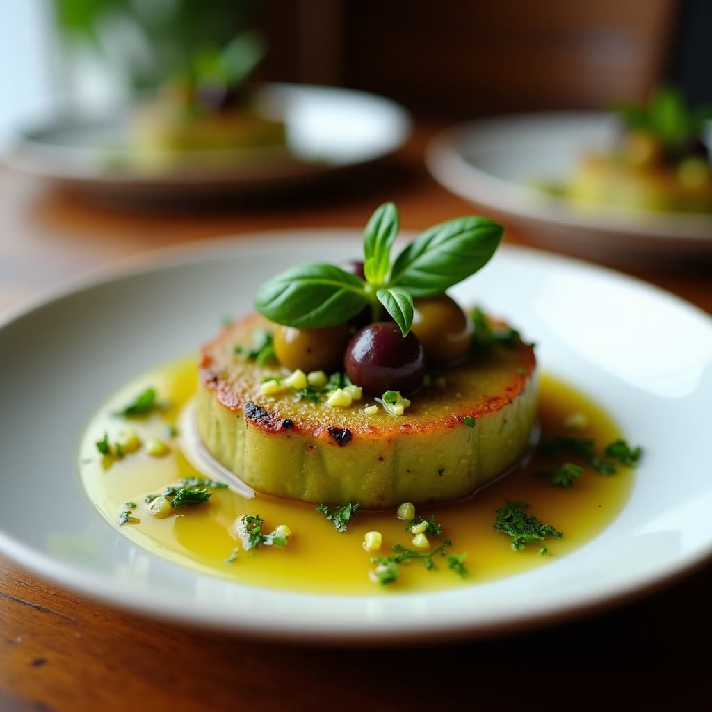 Tartar de Plátano Macho Verde y Aceitunas Kalamata: Entrante Crudivegano con Vinagreta de Limón y Aceite de Oliva