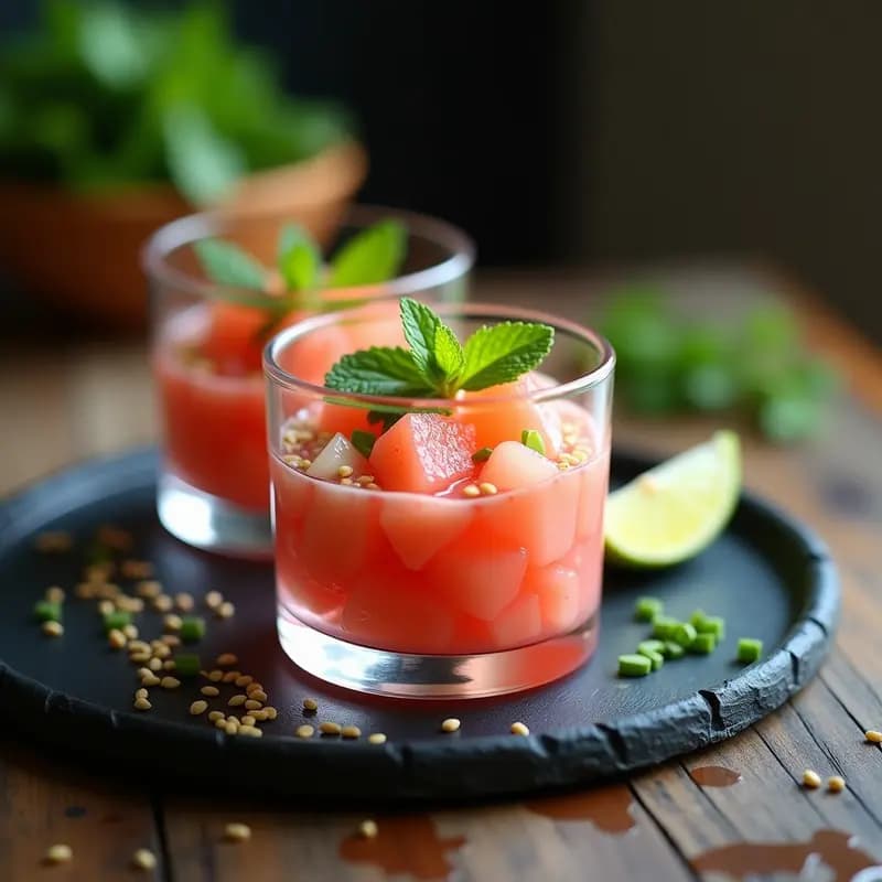 Tartar de Pomelo Rosa y Ventresca con Vinagreta de Sésamo: Receta Fusion Fresca y Ácida