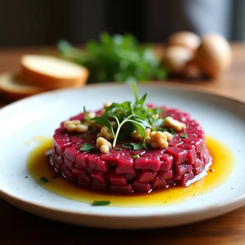Tartar de Remolacha Ahumada: Receta con Vinagreta de Mostaza y Miel en 15 Minutos