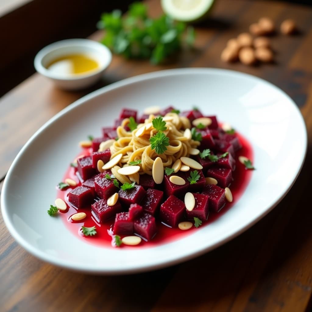 Tartar de Remolacha y Alcachofa con Vinagreta de Mosto: Entrante Vegano Sin Gluten