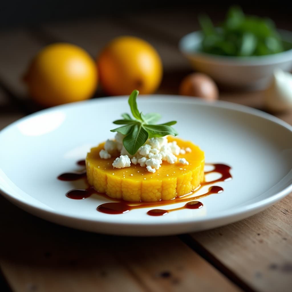 Tartar de Remolacha Amarilla y Queso de Oveja con Reducción de Vinagre de Módena: Receta Italiana Gourmet