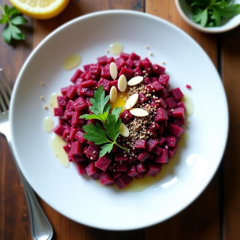 Tartar de Remolacha con Zaatar y Limón: Receta Crudivegana y Antiinflamatoria en 10 Minutos