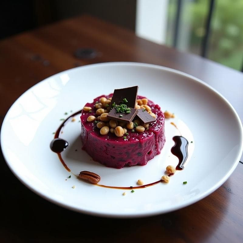 Tartar de Remolacha y Chocolate Negro: Receta Vegana Crudivegana en 15 Minutos