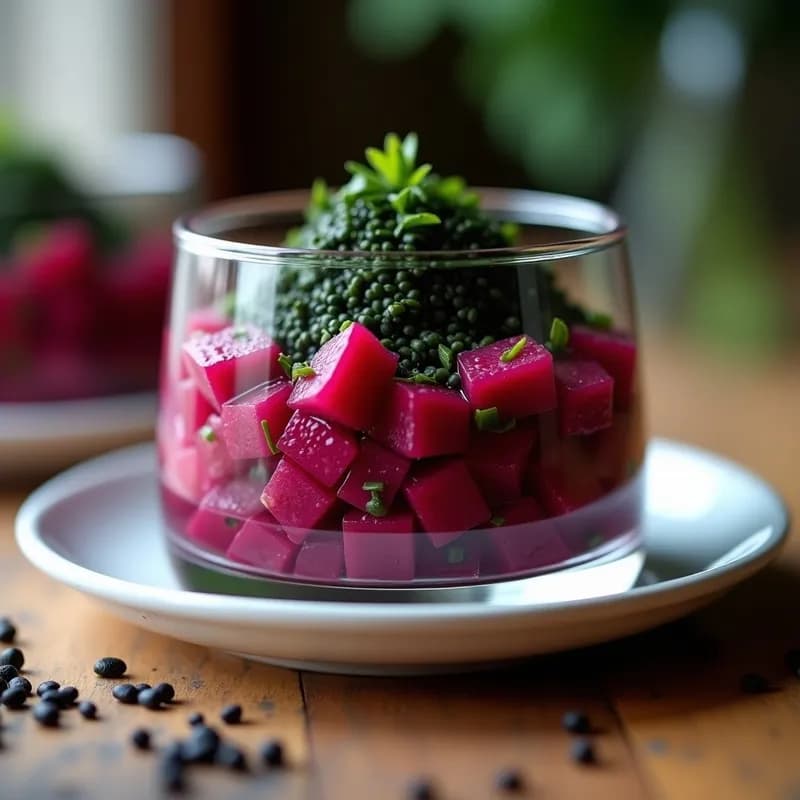 Tartar de Remolacha y Algas Nori: Receta Crujiente con Toque Umami en 15 Minutos