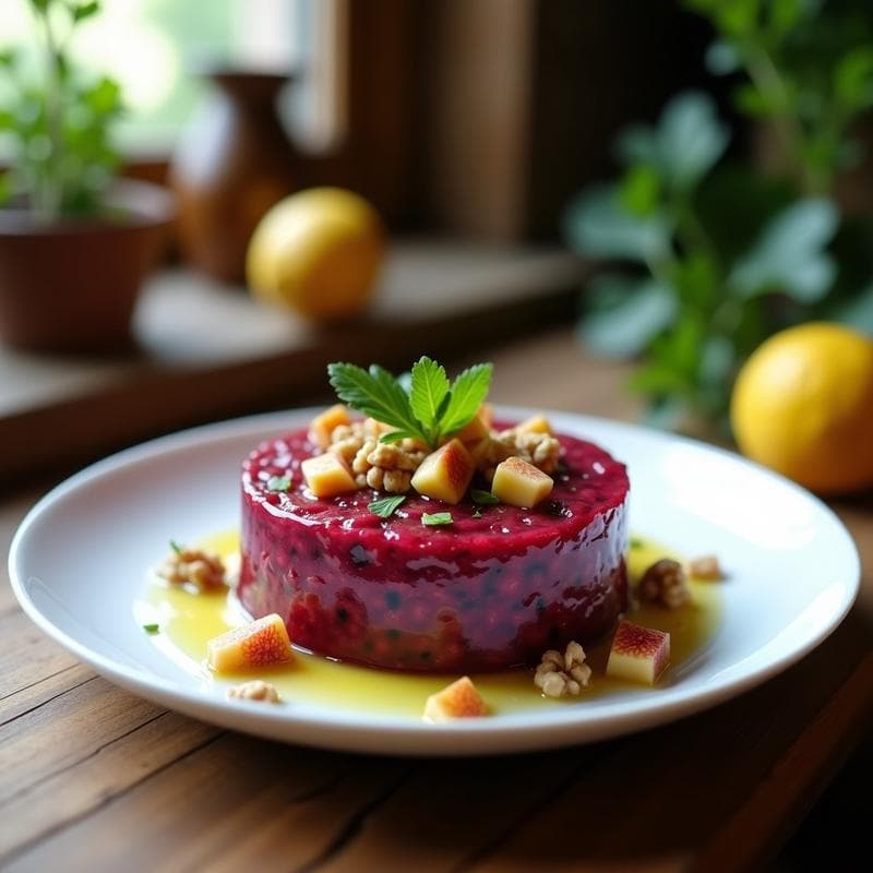 Tartar de Remolacha y Higos: Receta Vegana Gourmet en 15 Minutos con Toque Dulce-Salado