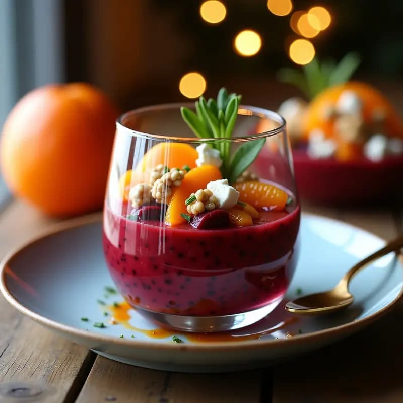 Tartar de Remolacha Asada y Mandarina con Vinagreta de Vinagre de Módena: Aperitivo Navideño Keto