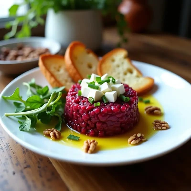 Tartar de Remolacha y Queso de Cabra con Toque Cítrico: Receta Fresca y Sofisticada