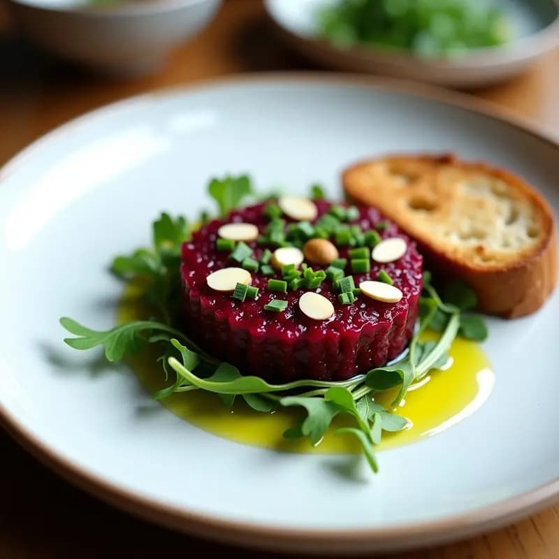 Tartar de Remolacha Vegano con Ajo Negro: Receta Gourmet Sin Cocción y Alta en Hierro