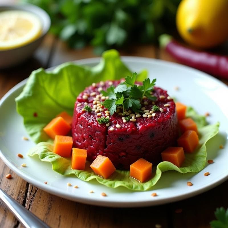 Tartar de Remolacha y Zanahoria con Cilantro: Receta Keto en 15 Minutos Sin Cocción