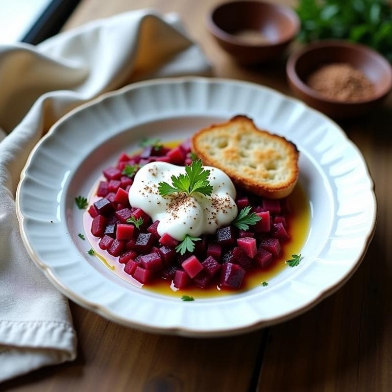 Tartar de Remolacha y Zaatar con Yogur Griego: Receta Fresca y Sin Cocción en 15 Minutos