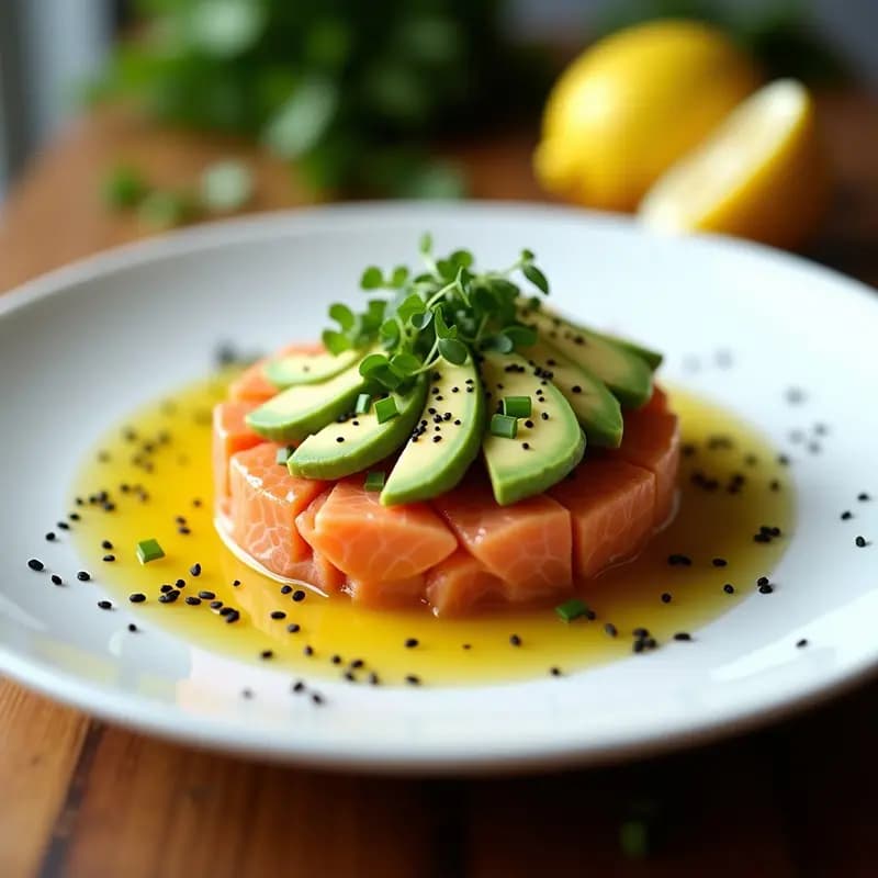 Tartar de Salmón Vegano con Aguacate y Limón: Receta Fresca y Alta en Proteína