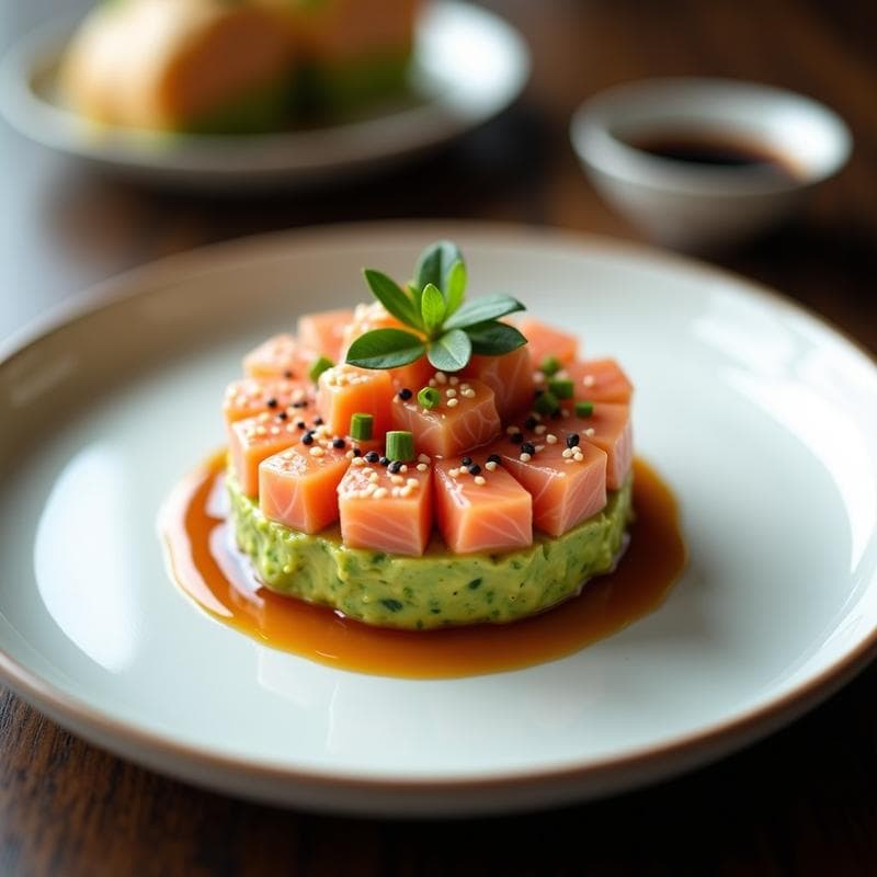 Tartar de Salmón y Aguacate con Salsa de Soja Cítrica: Receta Gourmet en 15 Minutos