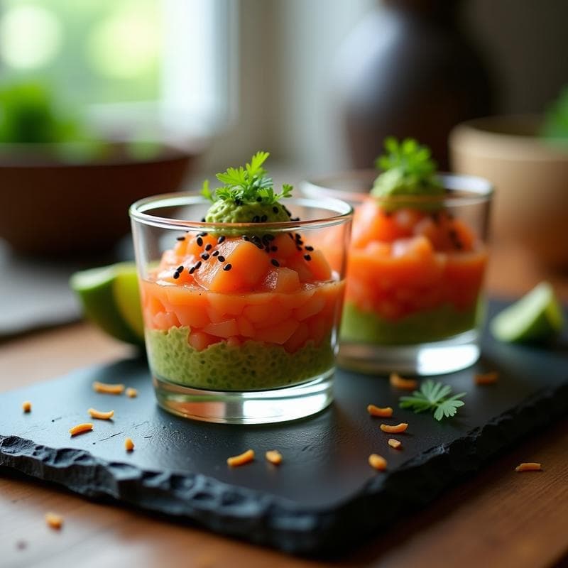 Tartar de Salmón y Aguacate con Wasabi: Receta Japonesa en 15 Minutos con Toque Picante