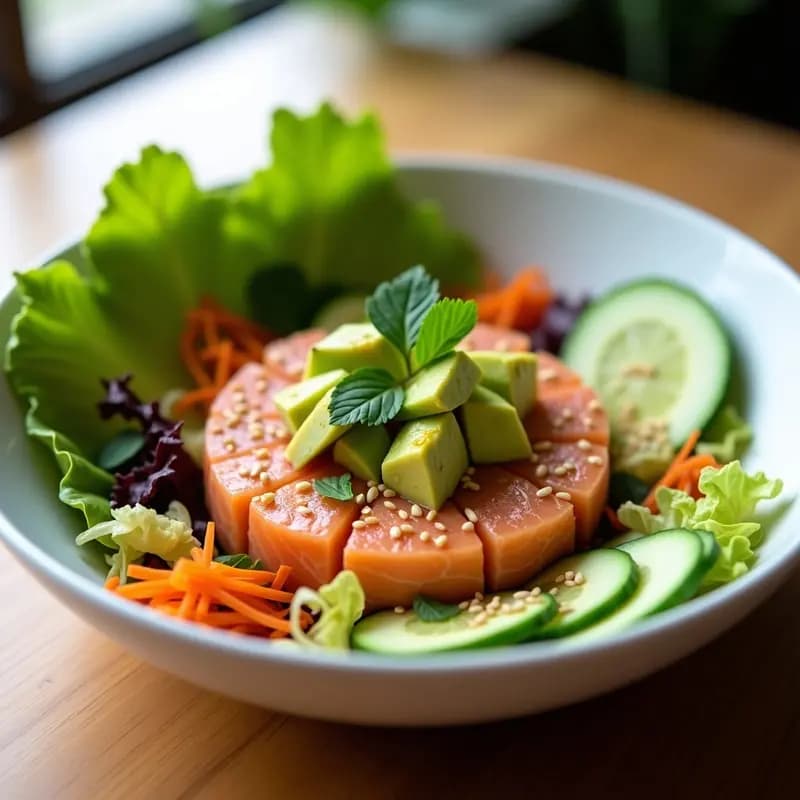 Tartar de Salmón con Aguacate y Lima: Receta Fresca en Bowl para Cenar Saludable