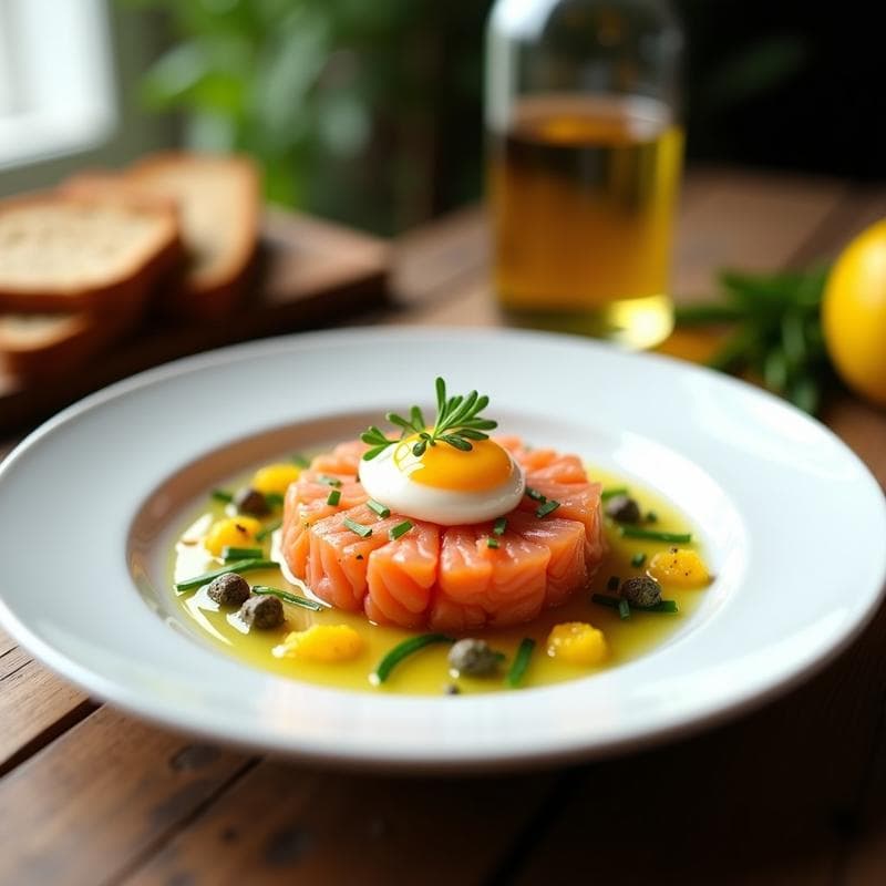 Tartar de Salmón con Cítricos y Cebollino: Receta Fresca y Gourmet en 15 Minutos