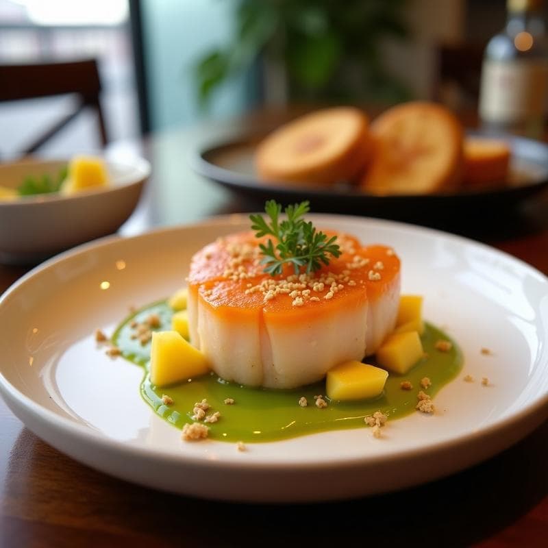 Tartar de Salmón Ahumado y Mango Verde: Entrante Crudo con Aceite de Sésamo y Limón Yuzu