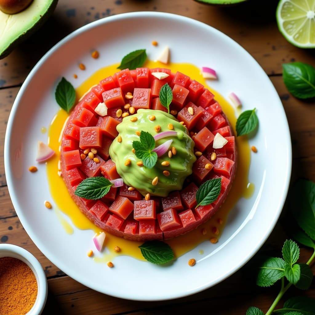 Tartar de Tomate de Árbol con Aguacate y Vinagreta de Tamarindo: Receta Peruana Fresca y Ácida