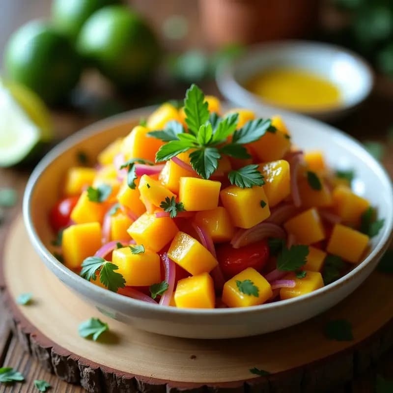 Tartar de Tomate de Árbol y Mango con Salsa de Cilantro: Ceviche Vegano Peruano en 15 Minutos