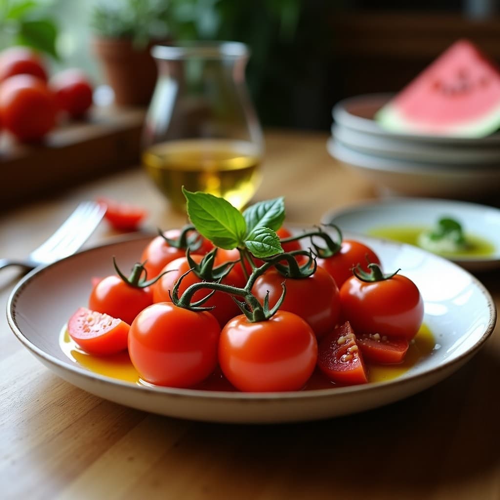 Tartar de Tomate y Sandía con Aceite de Oliva y Albahaca: Entrante Vegano y Refrescante