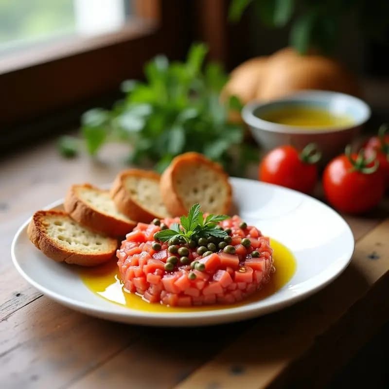 Tartar de Tomate y Ventresca con Aliño de Aceite de Oliva: Receta Española Fresca