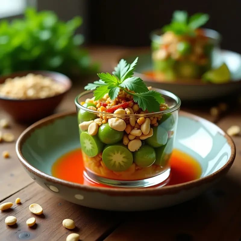 Tartar de Tomate Verde y Cacahuete: Receta Mexicana Crudivegana con Chili Oil