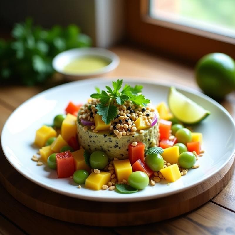 Tartar de Tomate Verde y Mango con Vinagreta de Lima: Receta Tailandesa Fresca y Crujiente