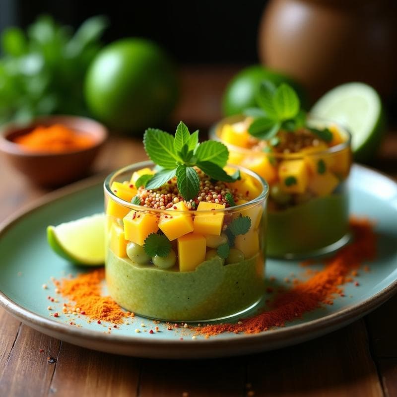 Tartar de Tomate Verde y Mango: Entrante Mexicano con Toque Picante de Chile de Árbol