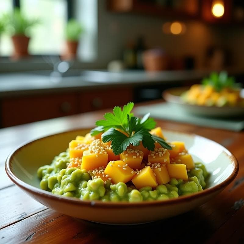Tartare de Aguacate y Mango con Cilantro: Receta Fresca y Sin Cocción en 10 Minutos