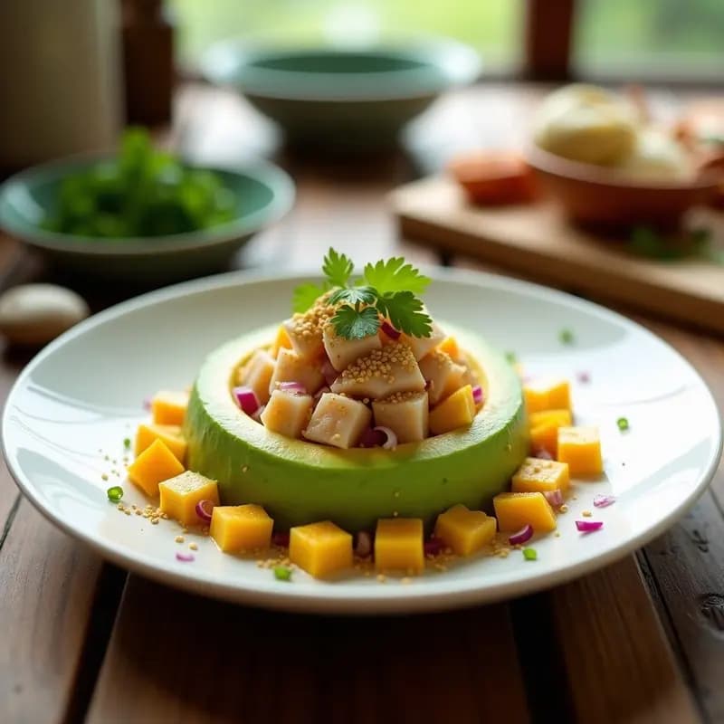 Tartare de Aguacate y Mango con Corvina: Receta Gourmet Fresca y Alta en Omega-3