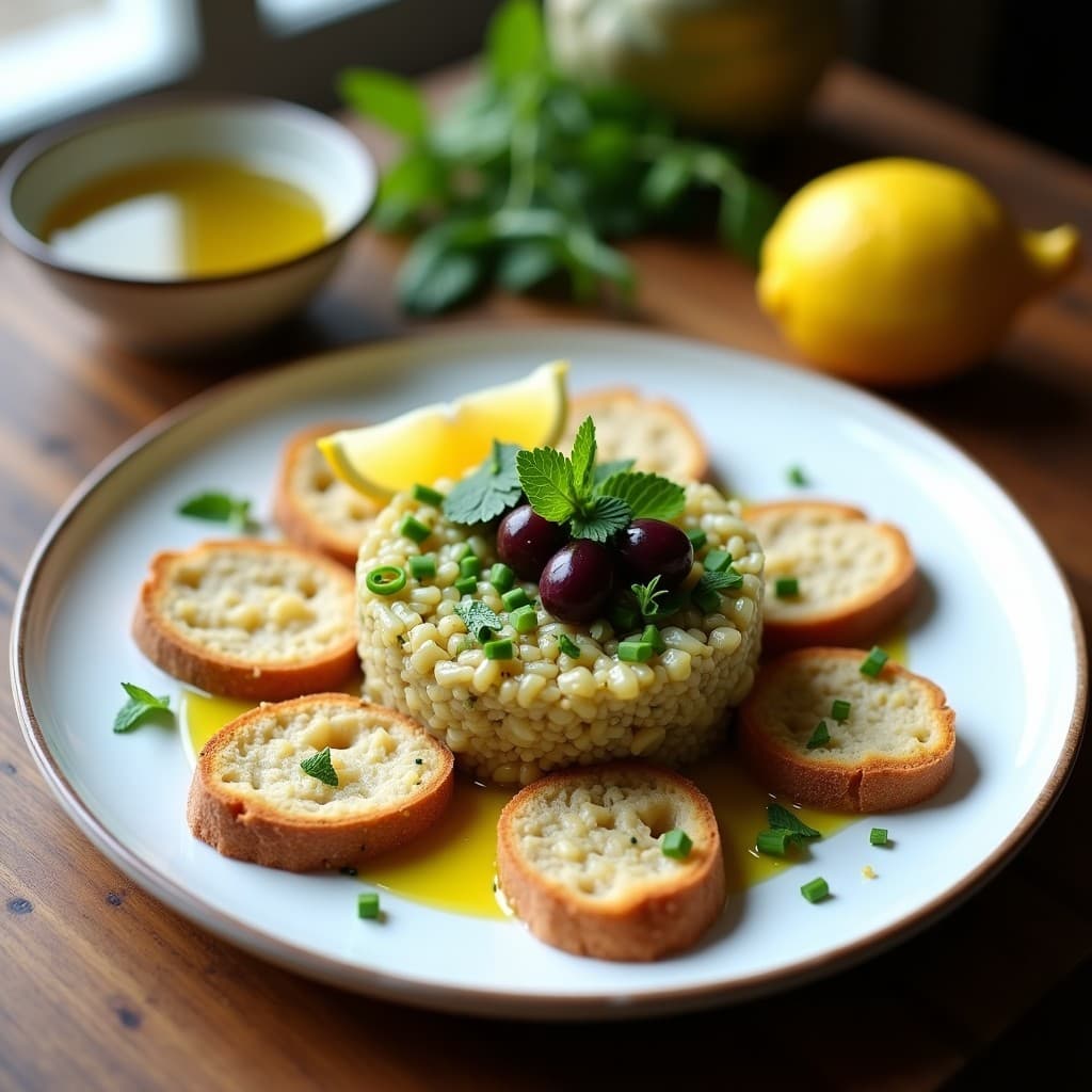 Tartare de Alcachofa y Aceitunas Kalamata con Pan de Semillas: Receta Griega Vegana y Crudivegana