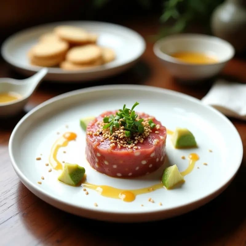 Tartare de Atún con Aguacate y Salsa Ponzu: Receta Japonesa Gourmet y Sin Gluten