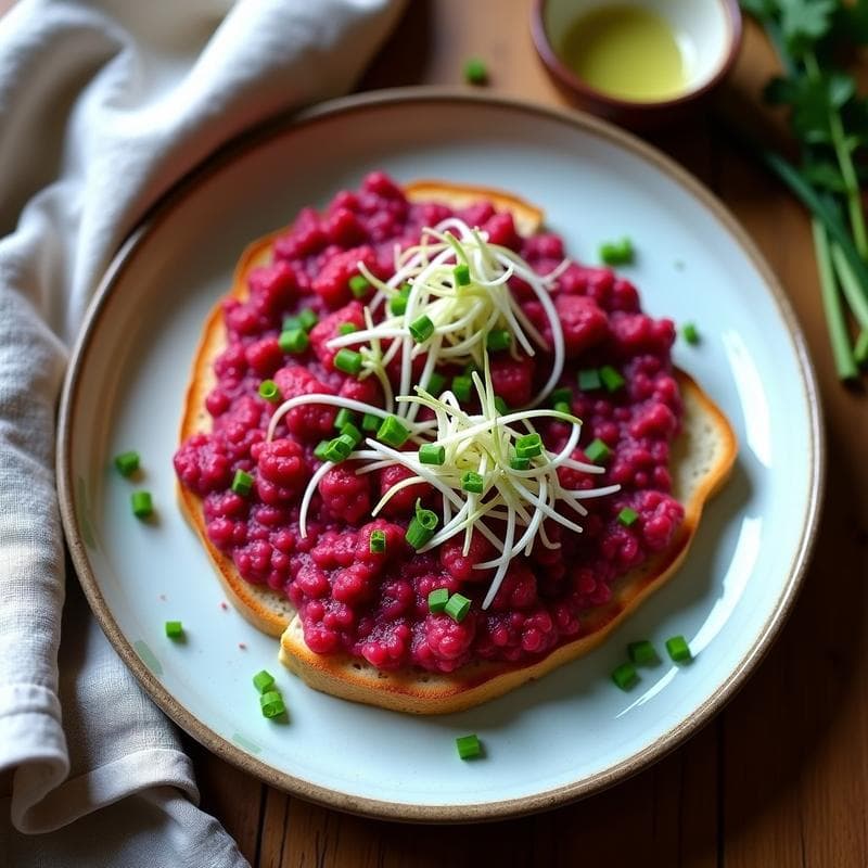 Tartare de Remolacha Ahumada y Tofu: Receta Vegana Alta en Proteína en 15 Minutos
