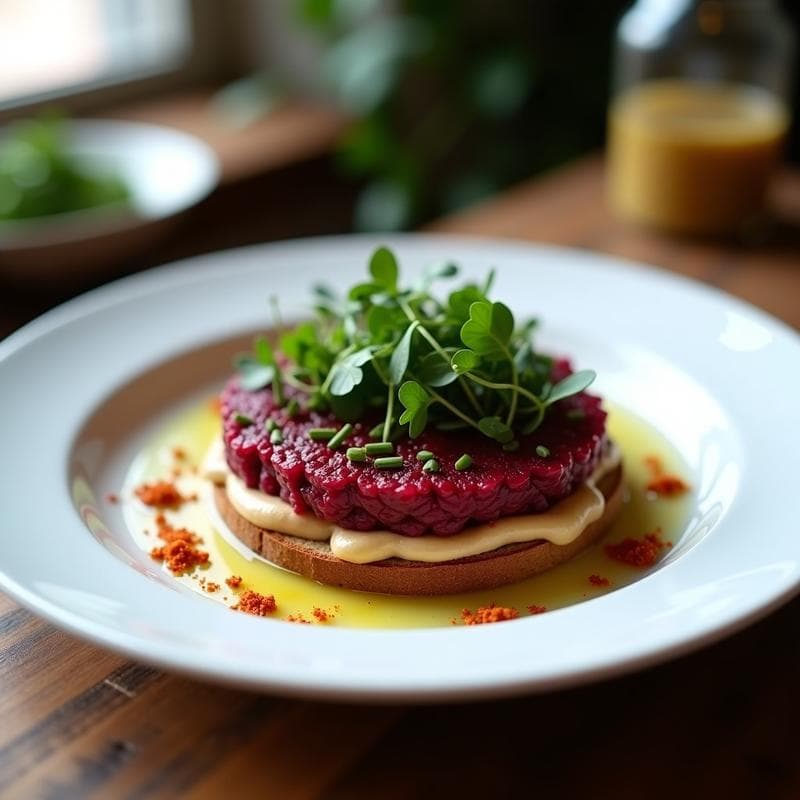 Tartare de Remolacha Ahumada Vegano: Receta Gourmet con Toque Ahumado en 15 Minutos