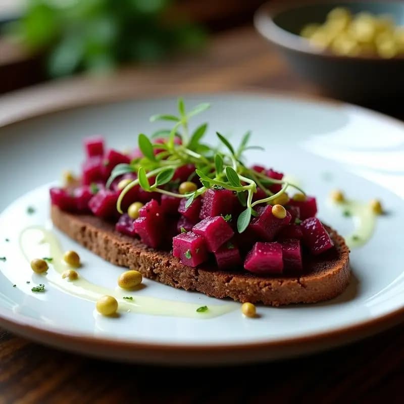 Tartare de Remolacha y Pistacho: Entrante Francés Vegano con Toque Crujiente