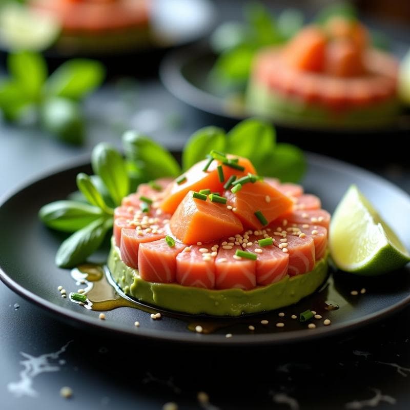 Tartare de Salmón y Aguacate con Sésamo: Receta Fresca y Alta en Omega-3 en 15 Minutos