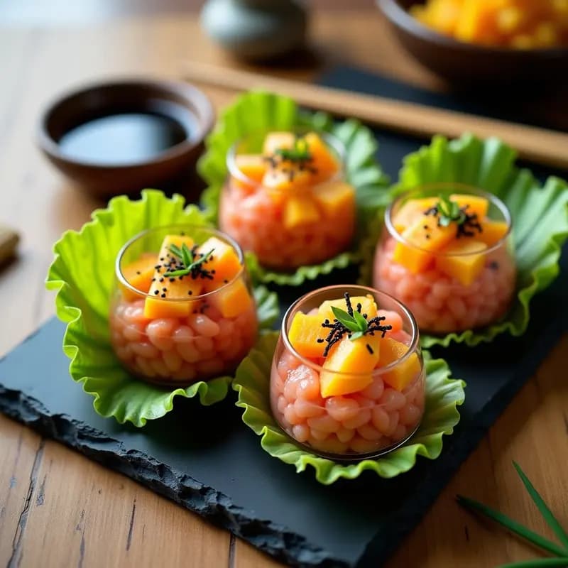 Tartare de Salmón y Mango con Salsa de Soja: Receta Japonesa Fresca